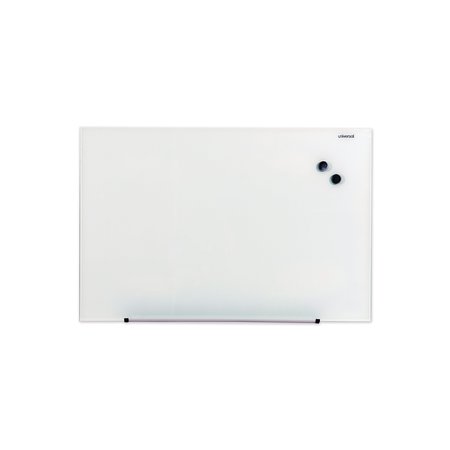 UNIVERSAL Frameless Magnetic Glass Marker Board, 36" x 24", White UNV43202